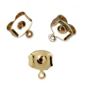 Poussoirs/Poussettes avec anneau à décorer 7 mm pour clous d'oreilles doré x2|raw }}