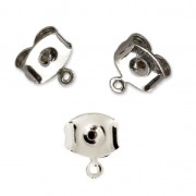 Poussoirs/Poussettes avec anneau à décorer 7 mm pour clous d'oreilles rhodié x2|raw }}