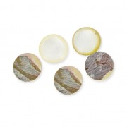 Cabochon rond 10 mm Nacre Blanc x1