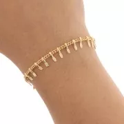 Chaîne Fantaisie maille Gourmette et barre 7.5 mm - Doré x50cm