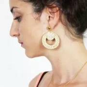 Pendentif - anneau en rotin 41 mm pour la création de bijoux DIY x1