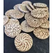 Pendentif / anneau en rotin 30 mm pour la création de bijoux DIY x1