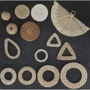 Disque en rotin 40 mm pour la création de bijoux DIY - Naturel x1