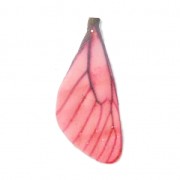 Pendentif ailes de papillon avec 2 trous 42.5x17 mm Rose foncé et Marron x1|raw }}