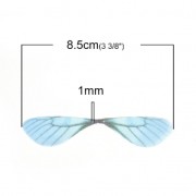 Pendentif ailes de papillon avec 2 trous 42.5x17 mm Bleu et Marron x1