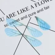 Pendentif ailes de papillon avec 2 trous 42.5x17 mm Bleu et Marron x1