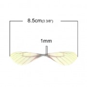 Pendentif ailes de papillon avec 2 trous 42.5x17 mm Jaune et Marron x1