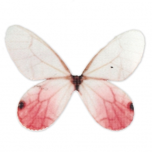 Papillon sans trou 50x35 mm Blanc et Rouge x1