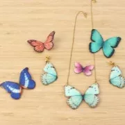 Papillon sans trou 50x35 mm Vert et Noir x1