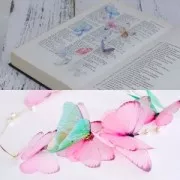 Papillon sans trou 50x25 mm Orange et Marron x1