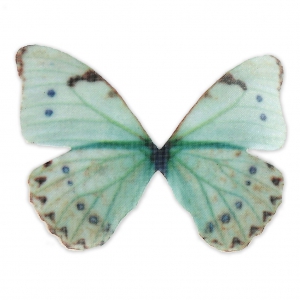 Papillon sans trou 50x35 mm Bleu et Vert x1