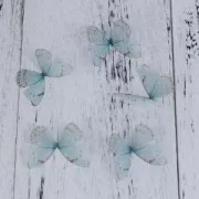 Papillon sans trou 50x35 mm Bleu et Vert x1