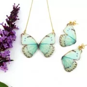 Papillon sans trou 50x35 mm Bleu et Vert x1