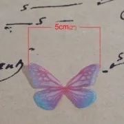 Papillon sans trou 30x21 mm Rouge et Bleu x1