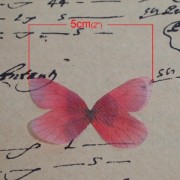 Papillon sans trou 50x30 mm Rouge clair et Marron x1