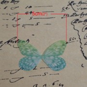 Papillon sans trou 50x35 mm Vert et Jaune x1