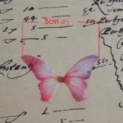 Papillon sans trou 50x35 mm Fuchsia x1