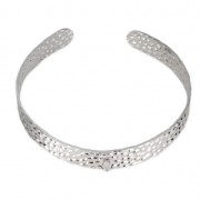 Bracelet martelé avec anneau en argent 925 10 mm x1|raw }}