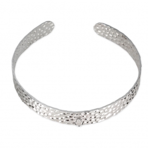 Bracelet martelé avec anneau en argent 925 10 mm x1