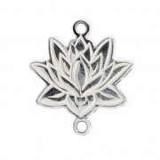 Intercalaire 2 anneaux Fleur de Lotus 17x15 mm en Argent 925  x1|raw }}