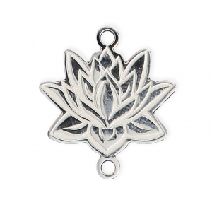Intercalaire 2 anneaux Fleur de Lotus 17x15 mm en Argent 925  x1