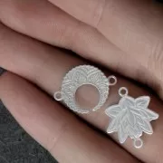 Intercalaire 2 anneaux Fleur de Lotus 17x15 mm en Argent 925  x1