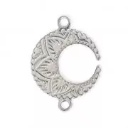 Intercalaire 2 anneaux Demi-lune Mandalas 18x13 mm en Argent 925  x1
