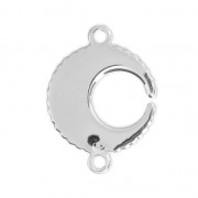 Intercalaire 2 anneaux Demi-lune Mandalas 18x13 mm en Argent 925  x1