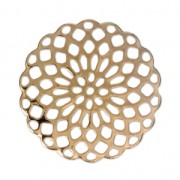 Estampes pendentifs rosaces 25 mm Doré à l'or fin x4