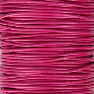 Cordon en cuir européen 1.5 mm Fuchsia x1m