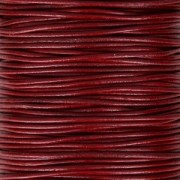 Cordon en cuir européen 1.5 mm Bordeaux x1m