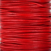 Cordon en cuir européen 1.5 mm Rouge x1m
