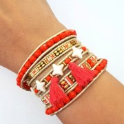 Cordon en cuir européen 1.5 mm Rouge x1m