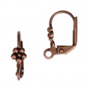 Dormeuses fleur avec anneau 16 mm cuivré x4|raw }}