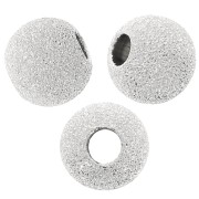 Perles Rondes diamantées 6 mm en Argent 925 x5