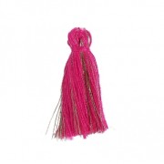 Pompon coton 32 mm Fuchsia / Doré x1|raw }}