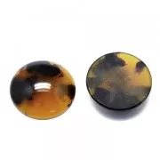 Cabochon rond en résine 12 mm Ecaille de tortue Marron/Noir x1