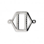 Intercalaire hexagone pour bracelet et tissage de perles 25x18 mm en Acier inox x1