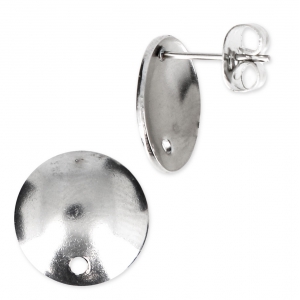 Clous d'oreilles ronds bombés avec trou 13 mm en Acier Inox x2