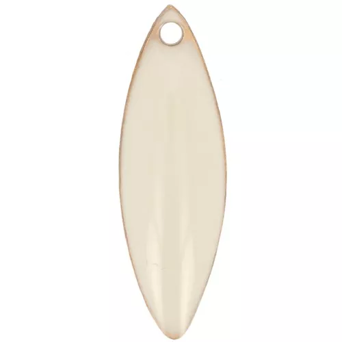 Sequins navette en métal et résine époxy 16x5 mm Crème x6