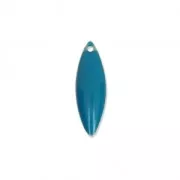 Sequins navette en métal et résine époxy 16x5 mm Bleu x6