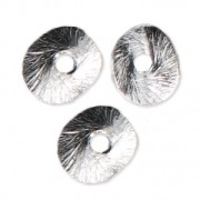Disques incurvés percés froissés 6 mm en Argent 925 x4