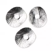 Disques incurvés percés froissés 6 mm en Argent 925 x4