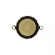 Intercalaire serti pour cabochon fond plat 18 mm bronze x1