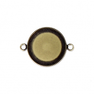 Intercalaire serti pour cabochon fond plat 18 mm bronze x1