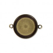Intercalaire serti pour cabochon fond plat 20 mm bronze x1
