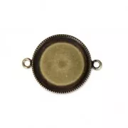 Intercalaire serti pour cabochon fond plat 20 mm bronze x1