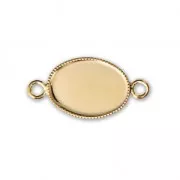 Intercalaire serti pour cabochon ovale fond plat 14x10 mm doré à l'or fin x1