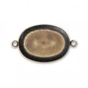 Intercalaire serti pour cabochon ovale fond plat 25x18 mm bronze x1