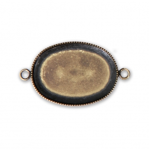 Intercalaire serti pour cabochon ovale fond plat 25x18 mm bronze x1